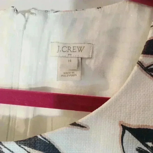 J. CREW Floral Woven Cotton Lined Sheath Dress Sz 14 - Picture 4 of 7